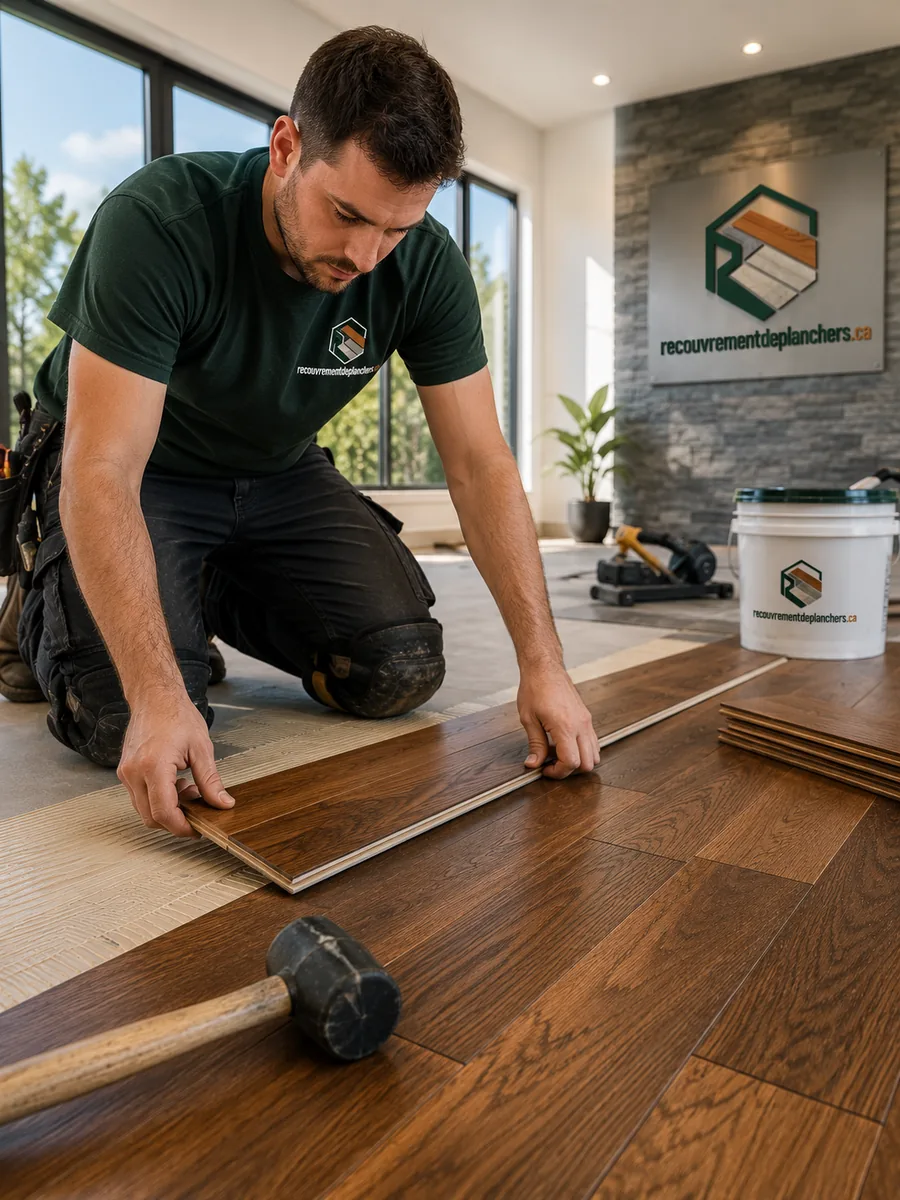Installation d'un plancher de bois franc dans une pièce résidentielle
